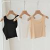 Women's Silky Tank Tops Elastic Cooling Sleeveless Camisoles Basic Shirt Ultra-Thin Seamless Cami Crop Top