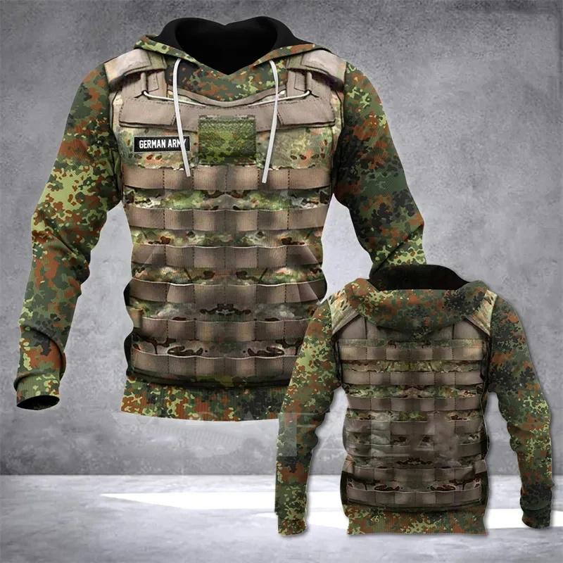 Мужская толстовка с капюшоном 3D-принт Fore Camouflage Hoodis для мужчин Повседневная солдатская форма Оверсайз Толстовки Повседневные уличные свитера Топы
