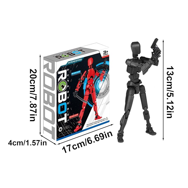 T-13 Action Figure Set, Color Box Version, Printed Articulated Movable Full Body Activity Robot, Multi-Jointed Action Fidget Toy Figure Home Decor