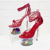 Women's Super High Heel Peep Toe Shoes Stiletto Heel Sandals Nightclub Sexy Transparent Sandals 20cm Heel 10cm Platfrom LFD