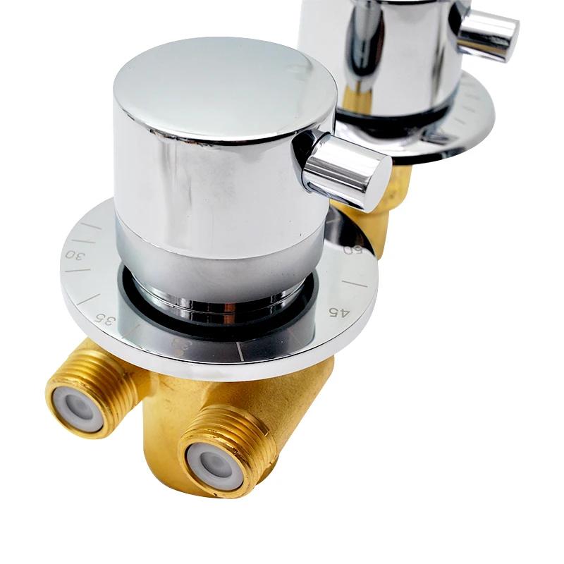Термостатический душевой смеситель из латуни, 1-ходовой выход, переключатель для душевой кабины, смеситель для душевой кабины с клапаном ВКЛ/ВЫКЛ