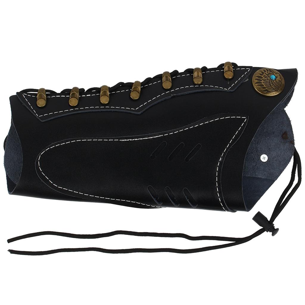 Artificial Leather Arm Protector Archery Armband Guard Protection Straps Black