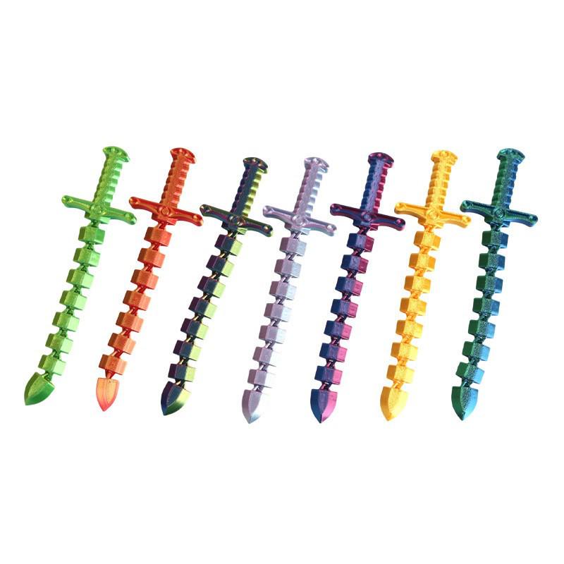 3D Printed Retractable Toy Sword: Creative Flexible Whip & Movable Joint for Kids