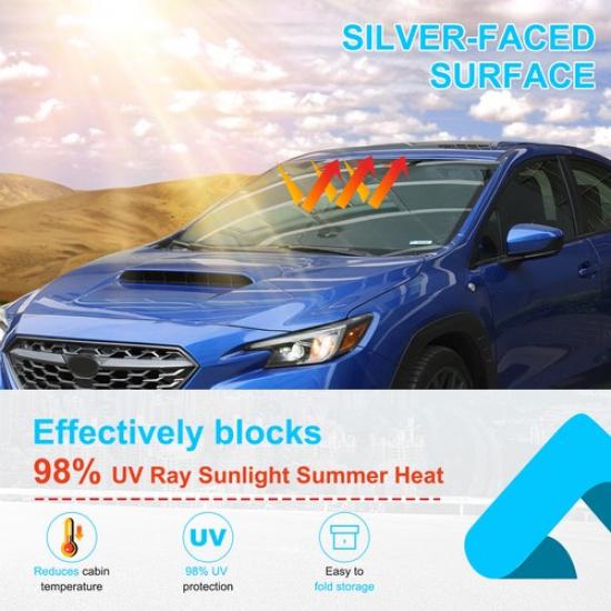 Черный передний автомобильный солнцезащитный козырек на лобовое стекло для Subaru WRX STI VB -25