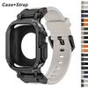 Ремешок+Чехол для Apple Watch Band Ultra 2 49 мм 44 мм 45 мм Защитный чехол из ТПУ Силиконовый браслет для IWatch Series 9 8 7 6 5 4