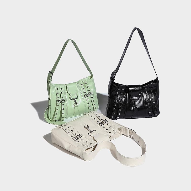 2024 Summer New Motorcycle Bag, Single Shoulder Crossbody Bag, High-Quality Fashion Tote Bag, Commuting Underarm Bag for Women