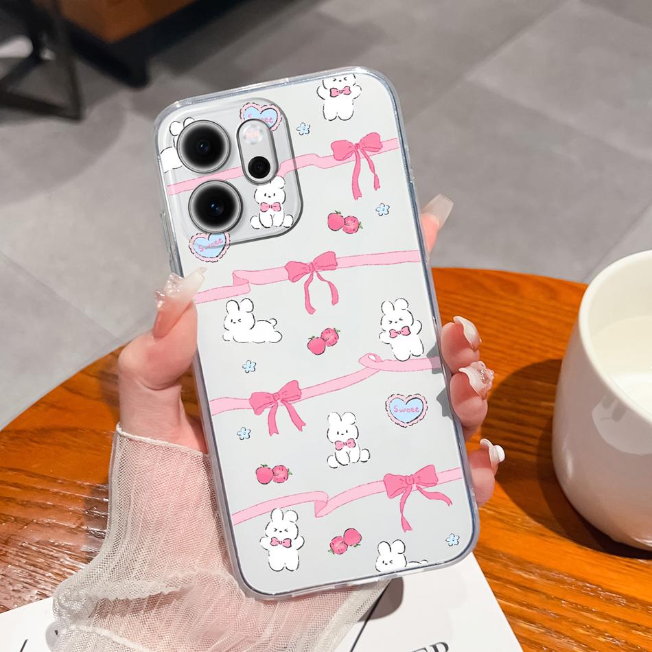Чехол для телефона Oppo Reno 14F 5G Стильные узоры для отдыха Мягкий силикон ТПУ Прозрачная легкая крышка Для Oppo Reno14 F Чехол