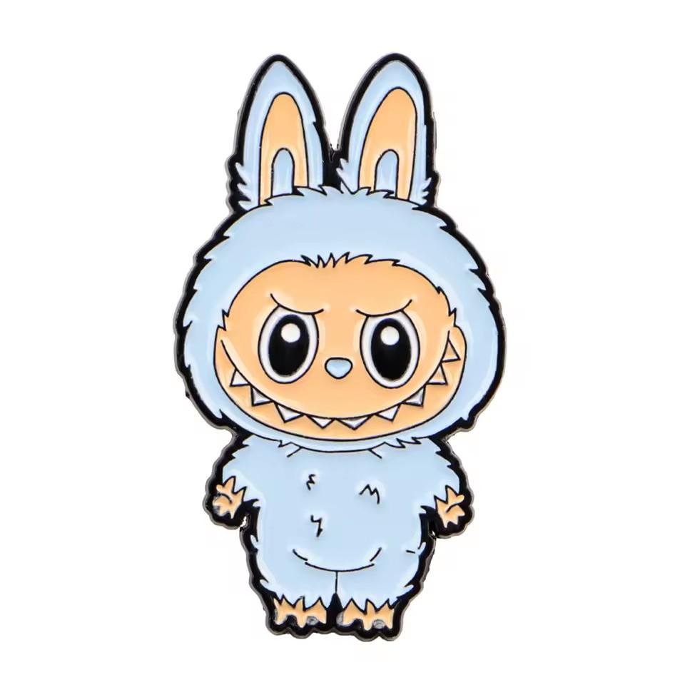 New 5 PCS Cartoon Monster Enamel Pin Anime Badges On Backpack Brooches for Women Men Lapel Pins Cosplay Accessories Party Gifts Labubu