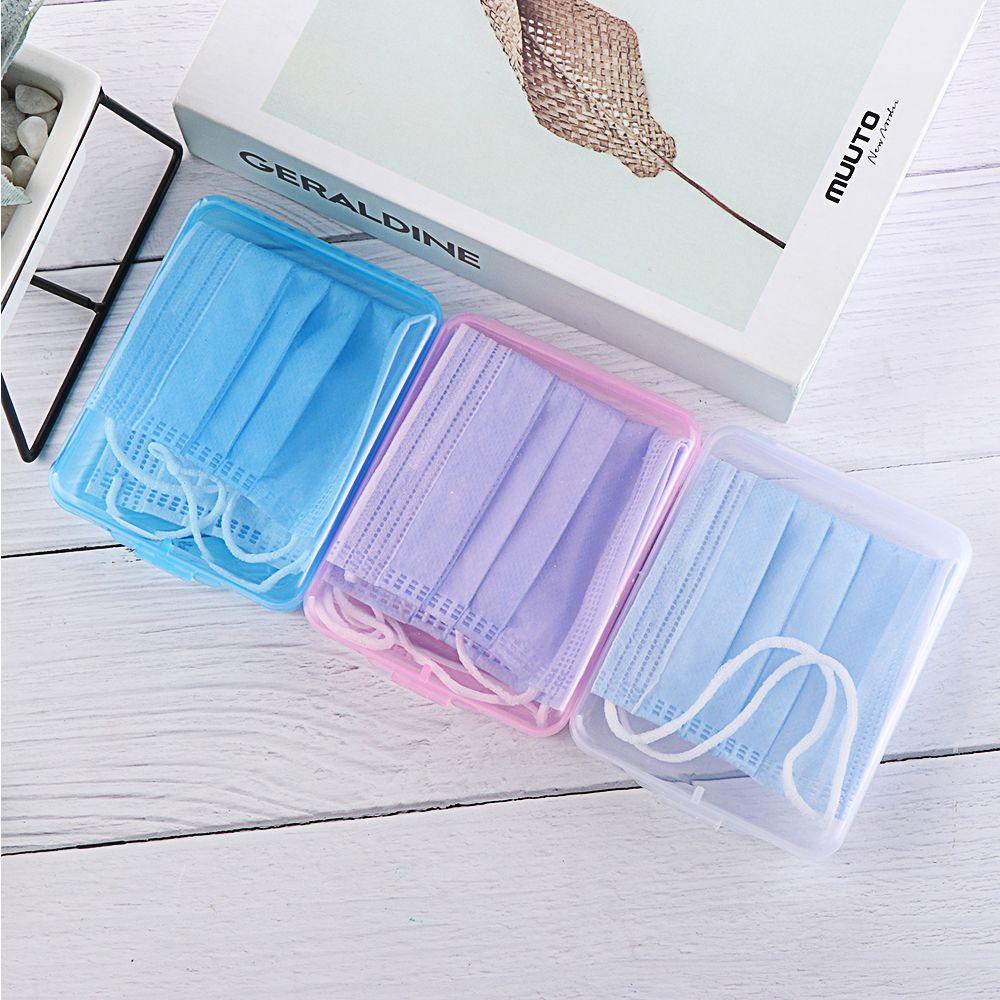 Dustproof Face Masks Portable Mask Storage Case Transparent Powder Puff  Case Storage Box