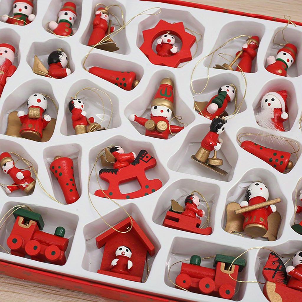 Деревянная подарочная коробка для поделок, кулон, рождественская елка, детский подарочный набор, украшения