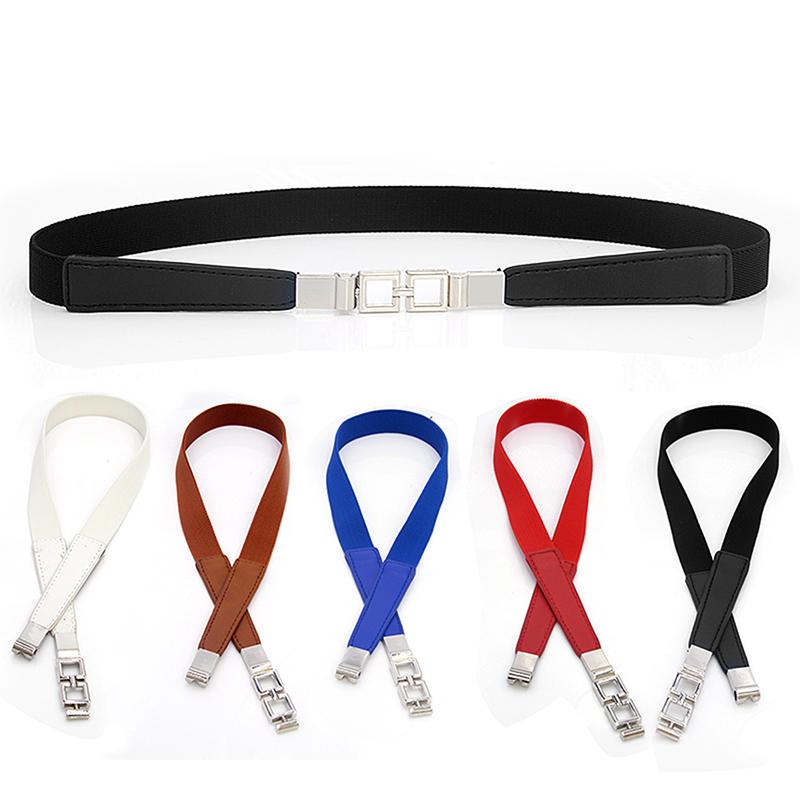 Женский поясной ремень, узкий эластичный пояс для платья, тонкий пояс с пряжкой для платья