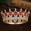 Royal Queen King Tiaras and Crowns for Wedding Party Round Rhinestone Diadem Bridal Cake Crown Hair Jewelry Birthday Gifts
