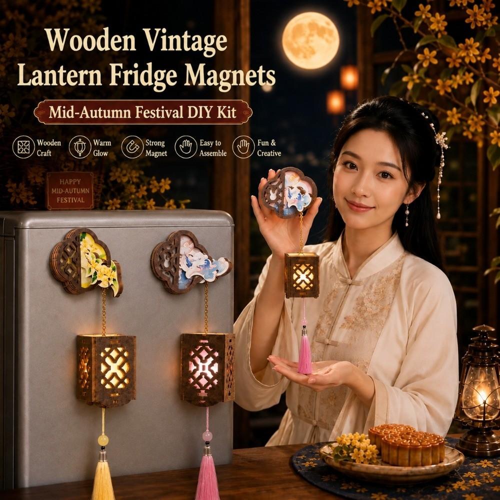 DIY Assembly Refrigerator Magnet Wooden Refrigerator Stickers Refrigerator Decoration