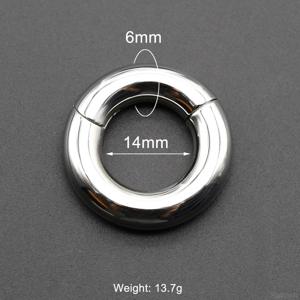 Smooth Hinged Stainless Steel Segment Hoop Ring 00G Large Size Septum Clicker BCR PA Piercing Nose Ring Ear Stretcher Weights