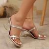 Модный стиль Высокий каблук Роскошное женское платье Сандалии женские Шлепанцы женские Ретро Элегантные Шлепанцы с квадратным носком Женский дизайн Странная обувь
