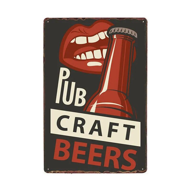 Винтажная металлическая пластина для пива, картина, настенный декор, металлический знак для бара, паба, ретро-плакат, доска 20x30 см