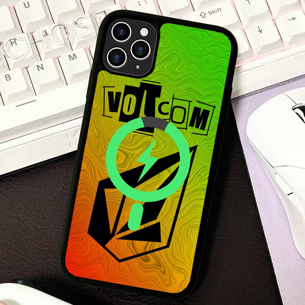 V-Volcom LOGO Fashion For Magsafe Phone Case For IPhone 17 Air 16 15 14 13 12 11 Pro Max Plus Shockproof Cover