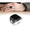 Мужское кольцо из стерлингового серебра 925 пробы с ониксом, модель когтя Tugra
