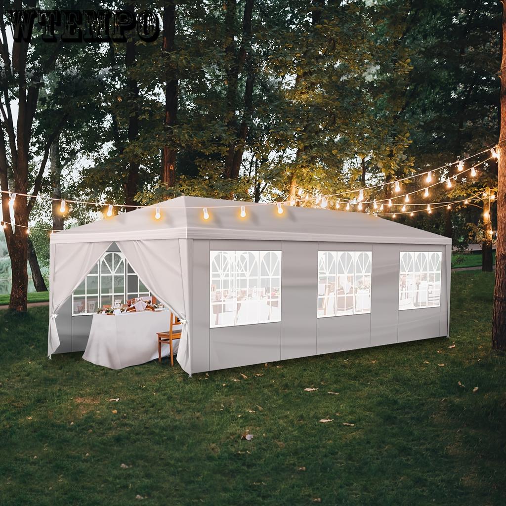 Просторная уличная палатка для вечеринок размером 10x30 футов — водонепроницаемый навес, 8 съемных боковин, идеально подходит для патио, свадеб, беседок, мероприятий на заднем дворе и собраний
