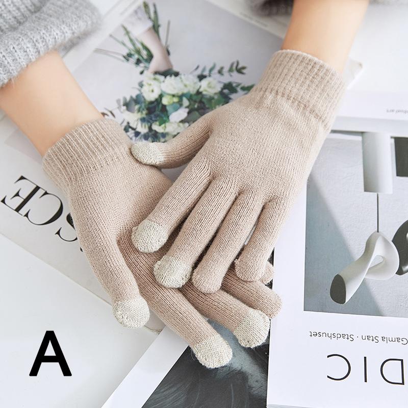 1 пара женских и мужских вязаных перчаток, мягкие варежки, ветрозащитные аксессуары для одежды, зимние теплые толстые
