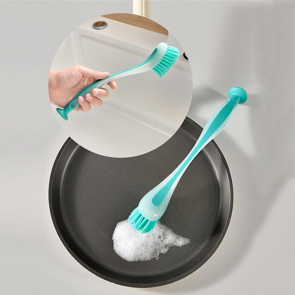 Suction Cup Dishwashing Brush Vertical Sink Cleaning Scrub Portable Pot Cleaning Brush  Kitchen