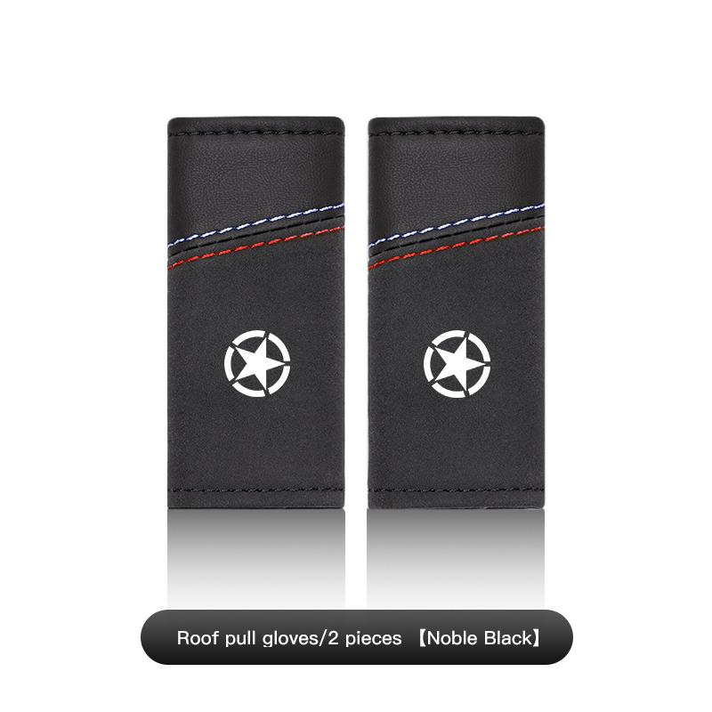 2Pc Suede Car Door Armrest Cover Roof Handle Glove For Jeep Grand Cherokee Wrangler JK Gladiator Compass Renegade Patriot Libert