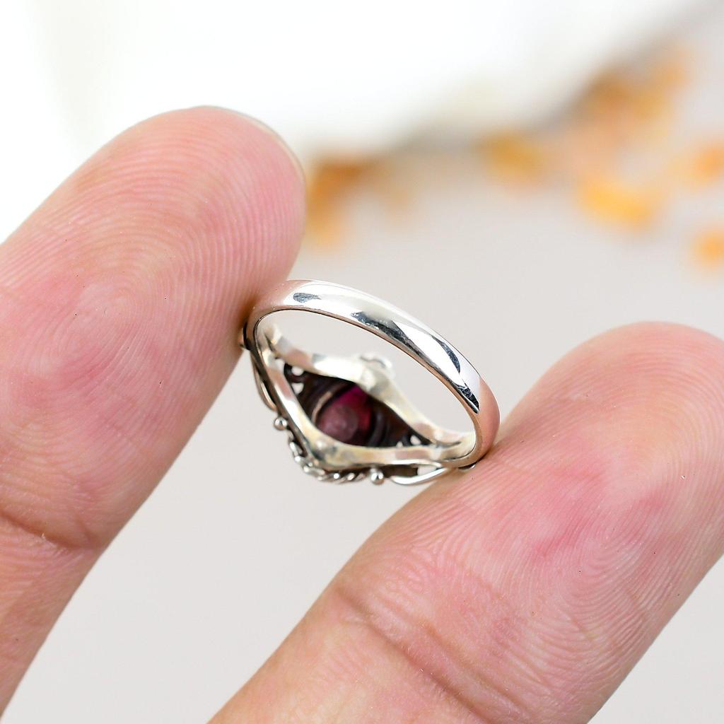 Кольцо из стерлингового серебра 925 пробы с гранатом для женщин