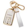 Чехол для автомобильного ключа с золотым краем и узором из камня с подвеской-брелком
