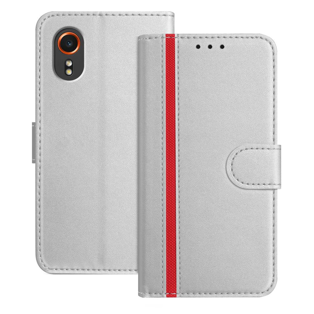 For Samsung Galaxy Xcover7 Phone Cases Wallet Stand Color Splicing Leather Cover with Magnetic Clasp
