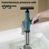 Toilet Plunger Air Pressure Indicator Stainless Steel Drain Clog Remover Tool with 4 Dredge Heads High-Pressure Air Plunger