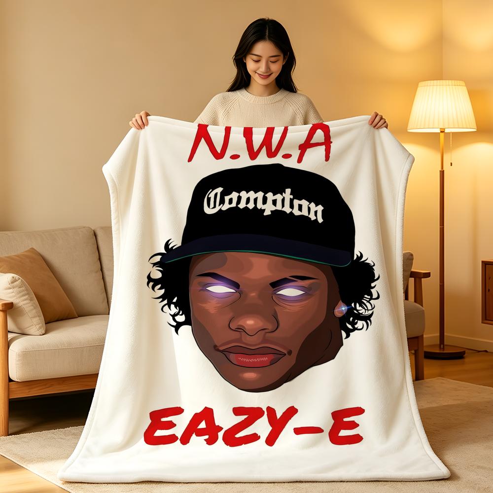 Music E-Eazy-E Throw hot High-Density Short Plush Blanket Soft Skin-Friendly for Sofa Nap Air-Conditioned Room