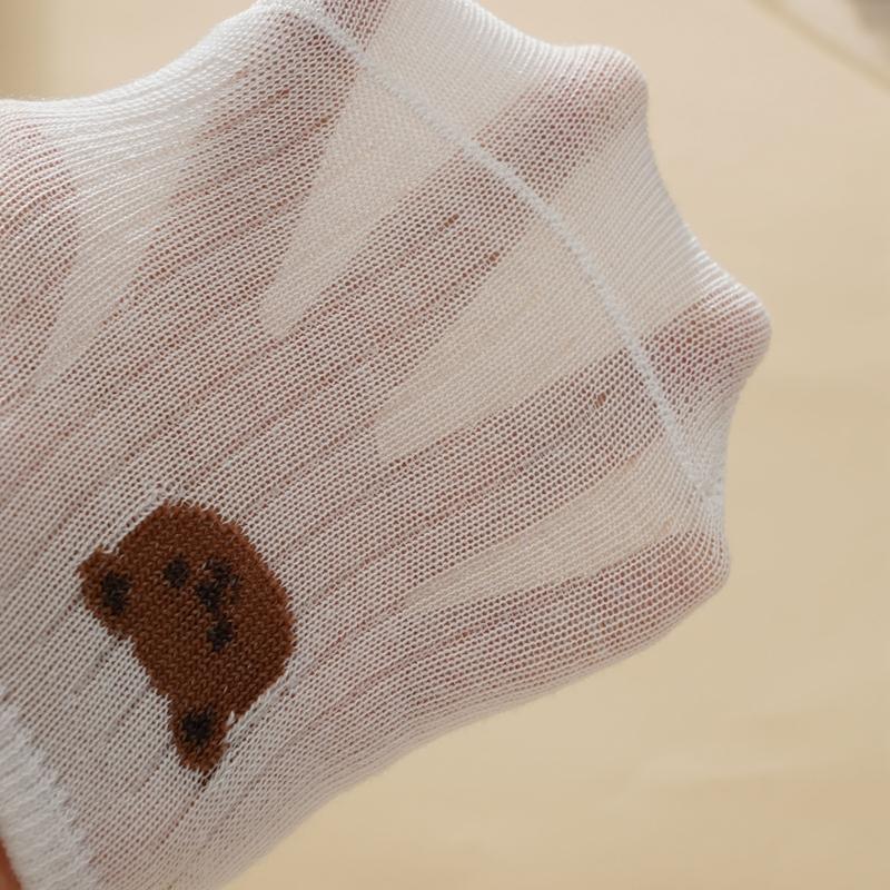 Женские летние белые невидимые носки с милой вышивкой в виде животных и растений, силиконовые нескользящие носки