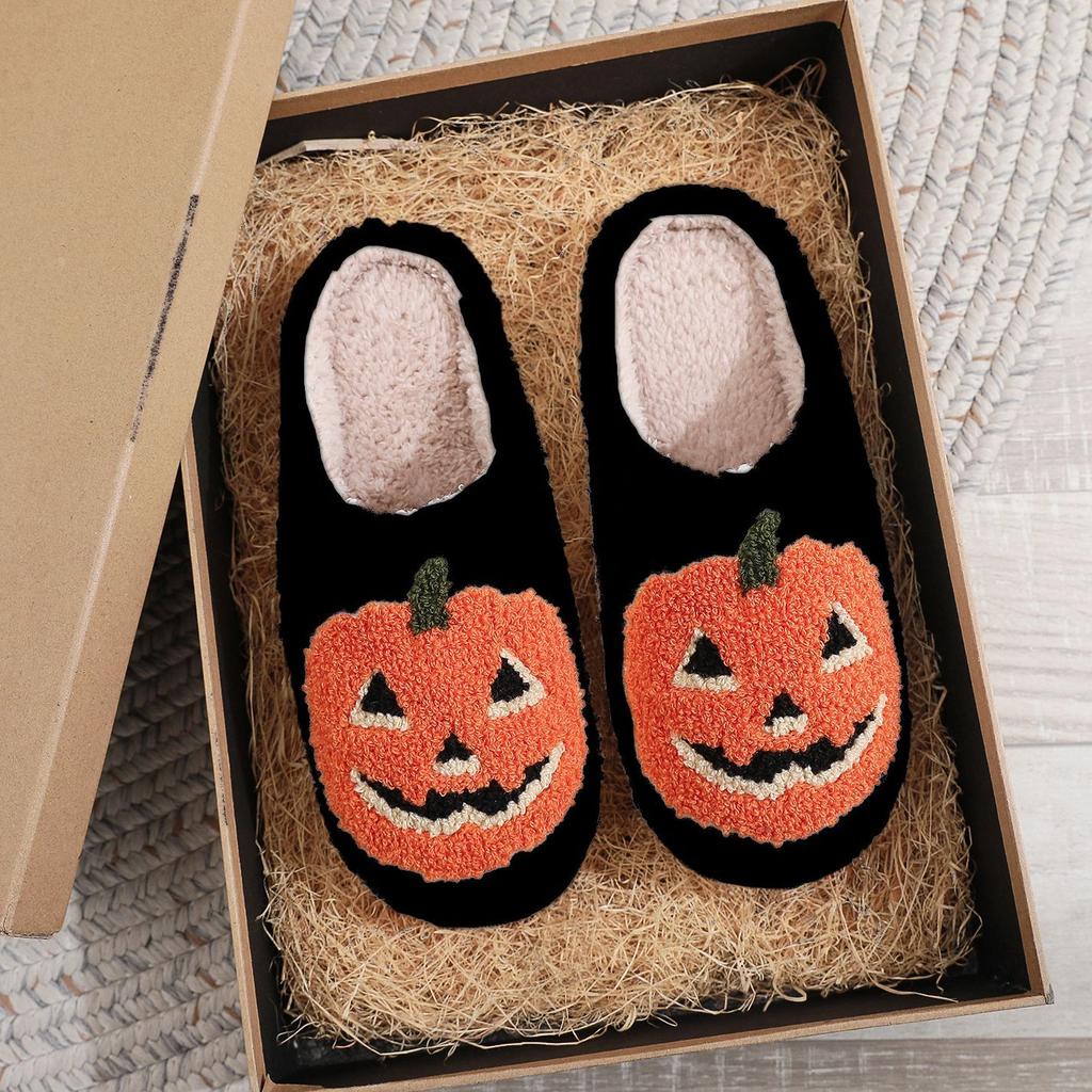 2024 Women Plush Slippers Autumn Winter Warm Funny Green Haired Monster Shoes Cute Fluffy House Non Slip Couples Cotten Slippers