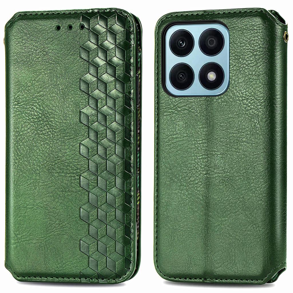 PU Leather Case For Honor X7c 4G/200 Smart 5G/Play 60 Plus 5G Rhombus Imprint Wallet Stand Phone Cover