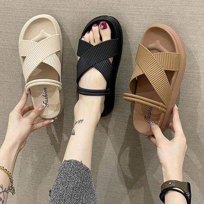 Женские летние шлепанцы на платформе — повседневные, модные, в сказочном стиле, сандалии с небольшим ароматом, на толстой подошве.