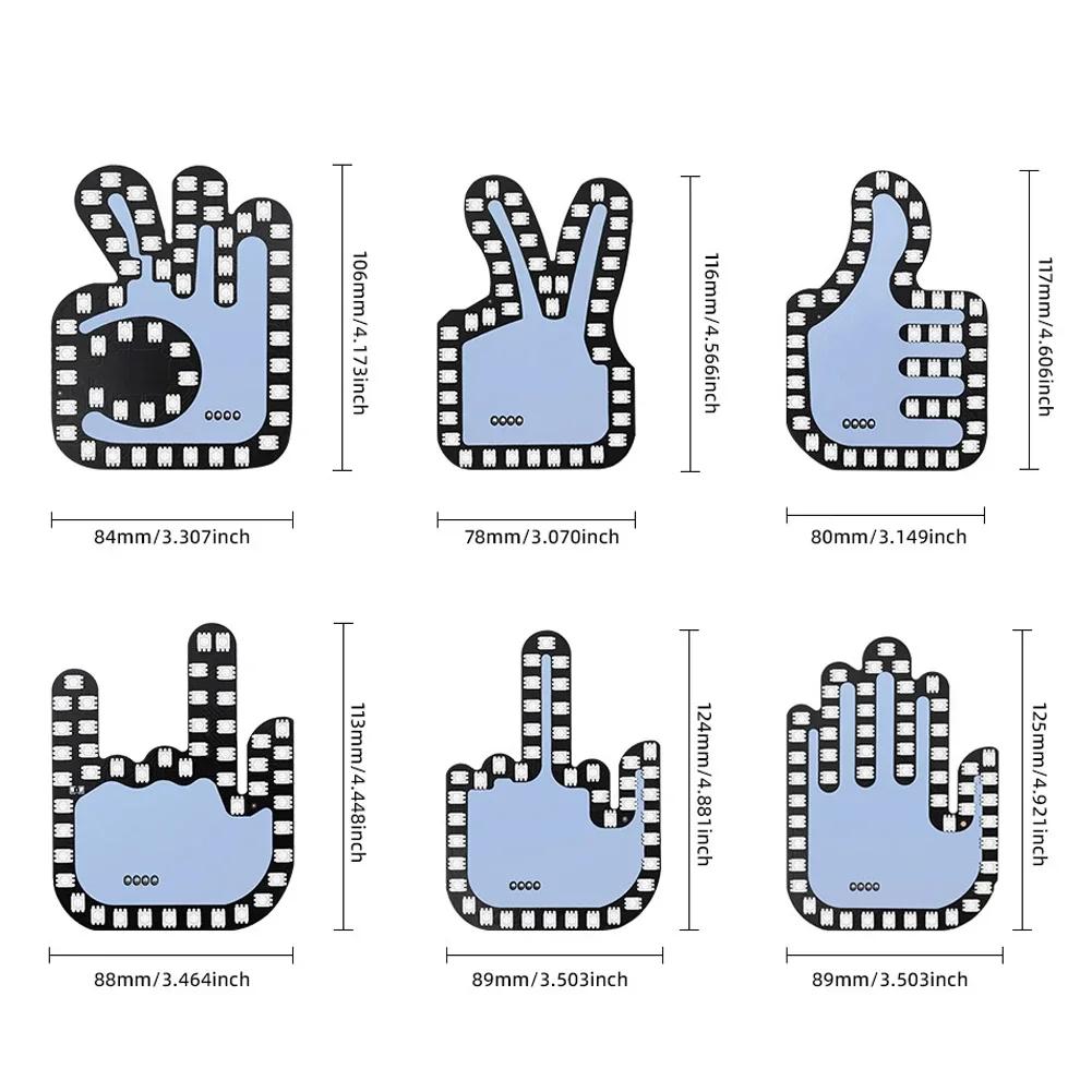 Креативный USB-светильник для жестов, автомобильный светодиодный фонарик с дистанционным управлением, атмосферный светильник, наклейка на средний палец, цветная лампа