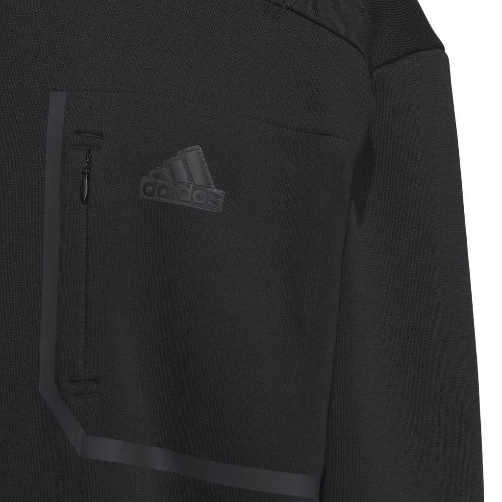 adidas Спортивная толстовка с карманом и сплошным логотипом, спортивная повседневная толстовка с круглым вырезом, мужская толстовка черного цвета IM9065