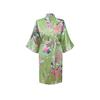 Women's Japanese-style Kimono Pajamas Short-sleeved Women's Printed Peacock Long Nightgown Simulation Silk Bathrobe