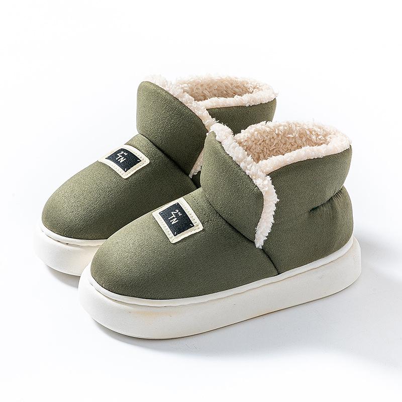 Winter Slippers Indoor Thickened New Simple Home Thick Bottom Home Couple Non-slip Warm Plush Cotton Shoes