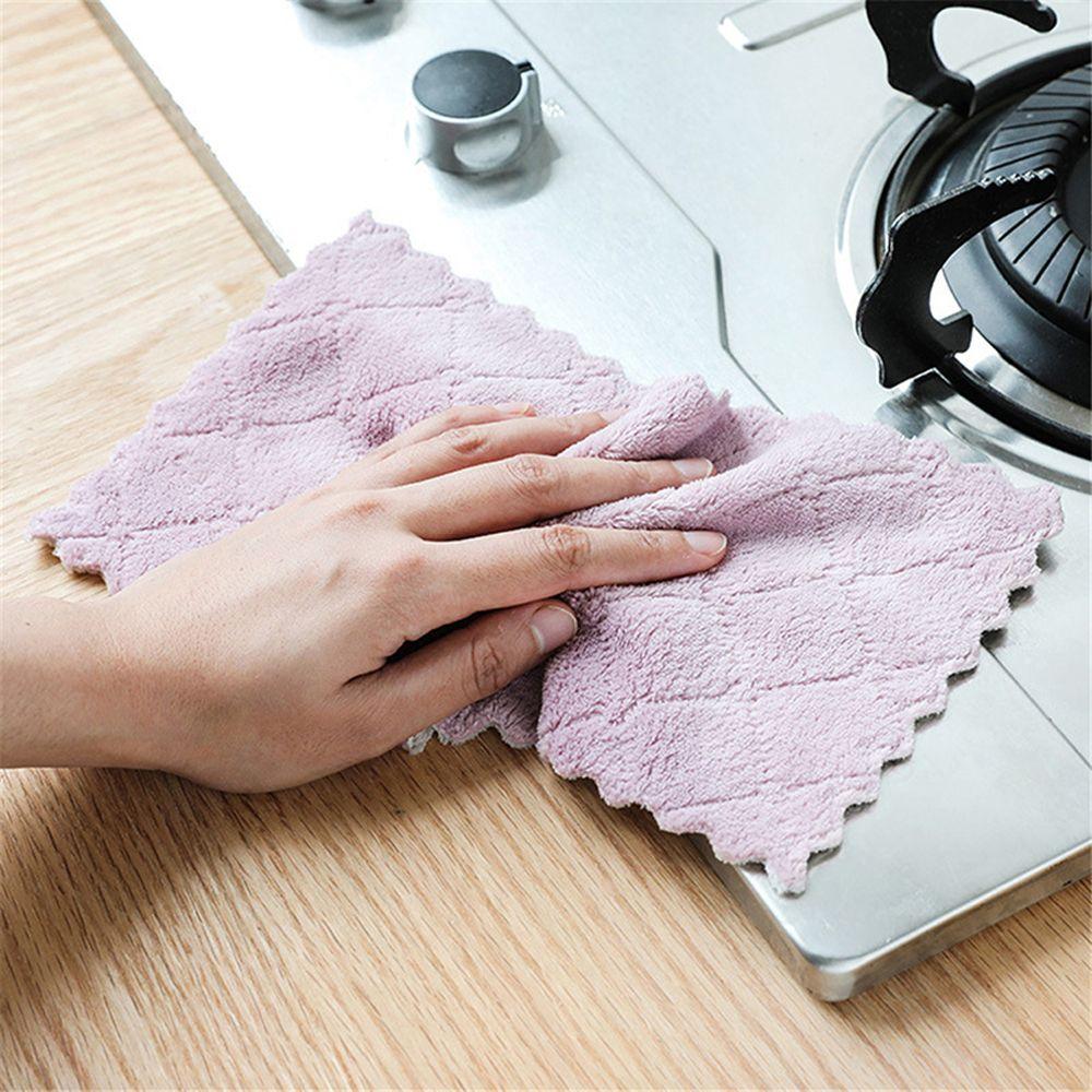 Dish Microfiber Kitchen Super Absorbent Clean Cloths Cleaning Towel Scouring Pad Non-stick Oil Rags