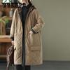 Большая зимняя хлопковая куртка с капюшоном Ling Ge для женщин, свободная и повседневная, средней и длинной длины