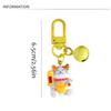 Kawaii Maneki-neko Keyring Mini Fortune Cat Pendant Fashion Plutus Cat Keychain  Backpack Decor