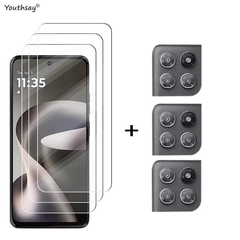 6-в-1 Полное клеевое стекло для Motorola Moto G87 Закаленное стекло Защитная пленка для объектива камеры телефона Moto G87 Moto G87
