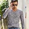 Men's Slim-Fit Solid Color Long-Sleeve Autumn T-Shirt