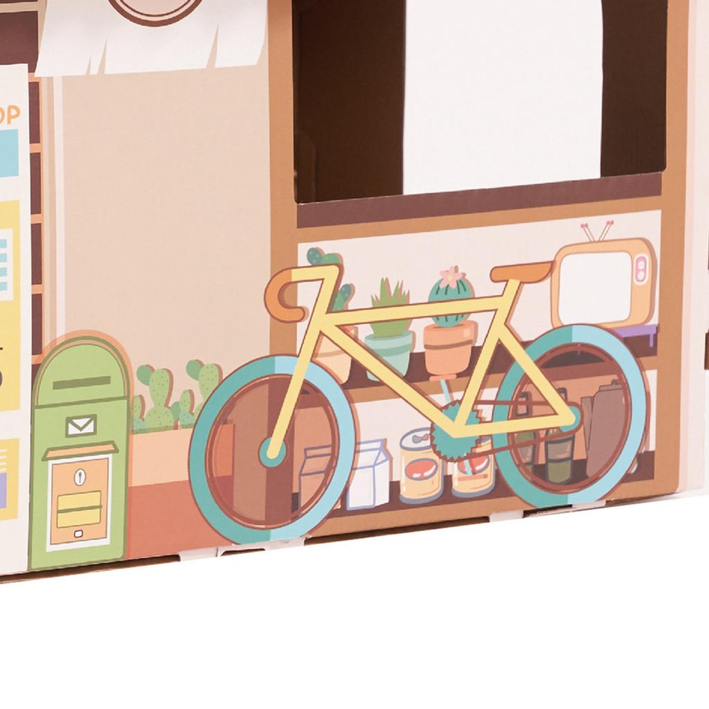 Cardboard Cat House Safe Healthy Wear Resistant Portable Cat Play House with Catnip for Cats