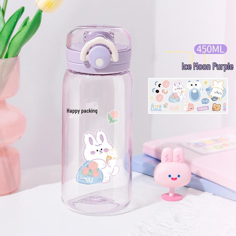 Портативный стакан с трубочкой большой емкости для девочек - Цветочный дизайн