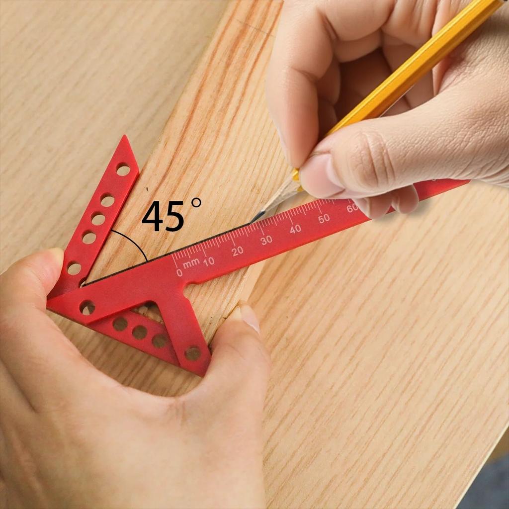 Точный центр-искатель, разметочная линейка 45/90°, пластик, алюминиевый сплав, инструмент для деревообработки для плотников