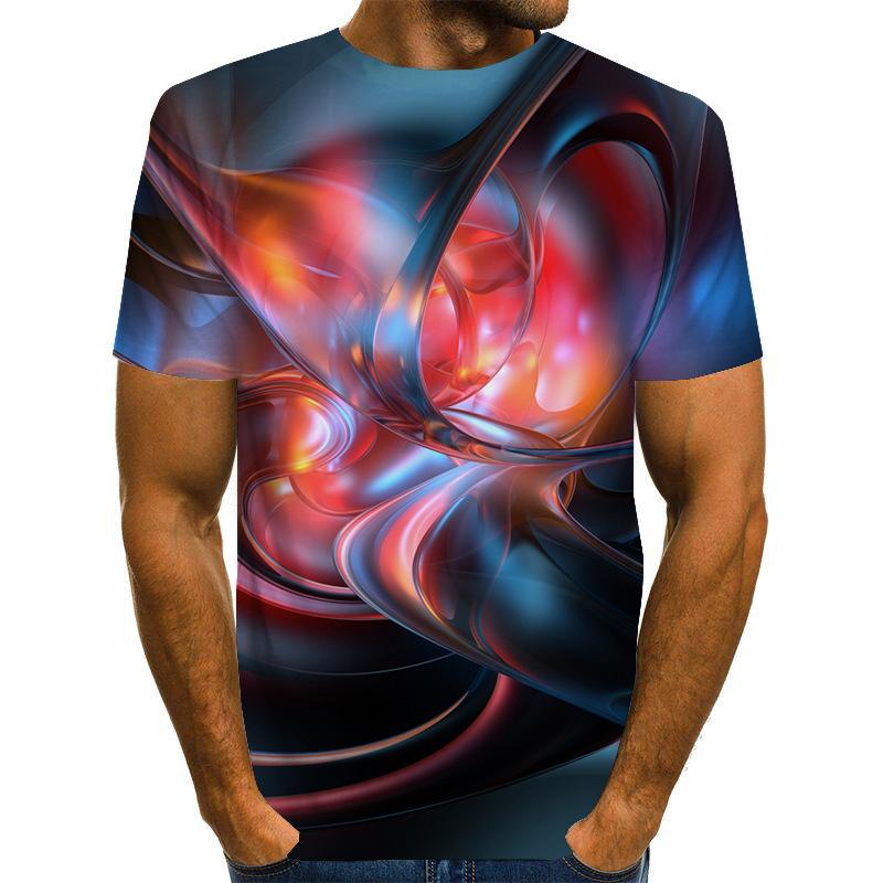 Повседневная мужская футболка с 3D-принтом «Вихрь», мужская летняя 3D-футболка с коротким рукавом