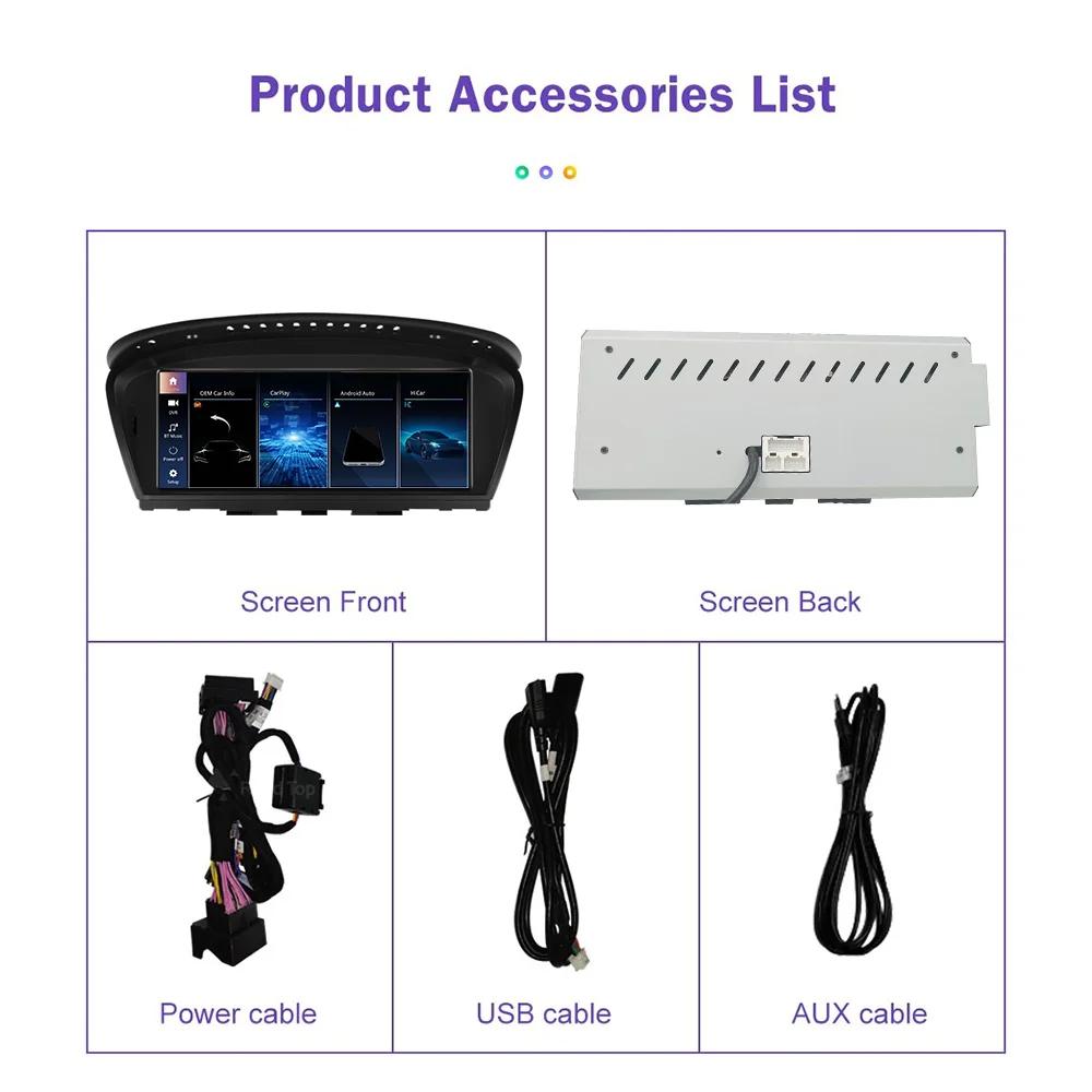 8,8-дюймовый экран беспроводной CarPlay Android автомобильный стерео для BMW 3 5 серии CIC E60/E61/E90/E91/E92/E93 2009-2010 автомобильный радиоприемник