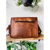 Men's Goat Leather Messenger Real Satchel Laptop Bag Handmade Brown Bag ( Free Gift Sling Brown Laptop  Bag Size - 9 X 7 X 3 In )